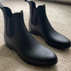 Black J.Crew Rain Booties